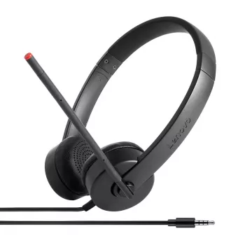 Lenovo stereo analoge headset bedraad hoofdband kantoor/callcenter zwart