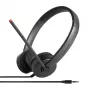 Lenovo stereo analoge headset bedraad hoofdband kantoor/callcenter zwart