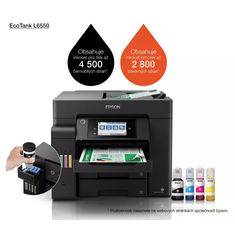 Multifunctioneel apparaat Epson EcoTank L6550 inkjet kleurendruk, 4800x2400 DPI, A4, Wi‑Fi, Ethernet