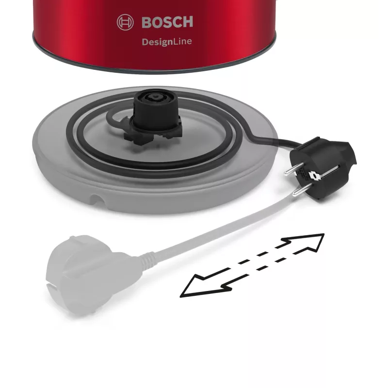 Bosch TWK3P424 waterkoker 1,7 L 2400 W grijs, rood