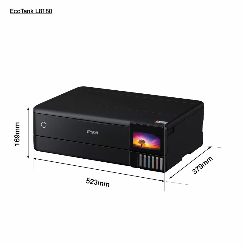 Multifunctionele inkjetprinter Epson EcoTank L8180 — A3+, kleur, 5760x1440 DPI, 32 ppm, duplex, Wi‑Fi, Ethernet