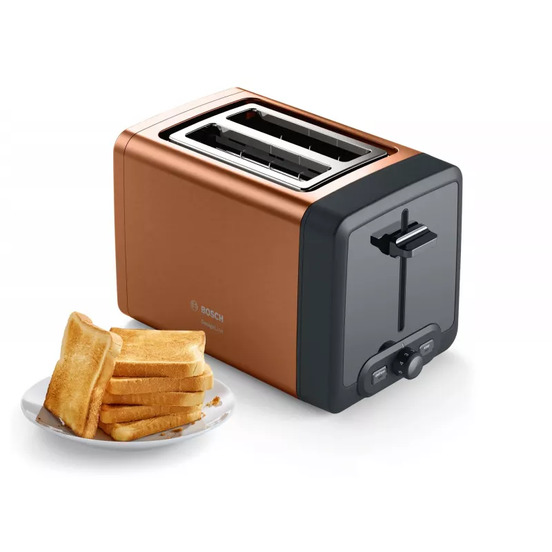 Broodrooster Bosch TAT4P429 2-snede 970 W zwart/bruin, compact roestvrij staal