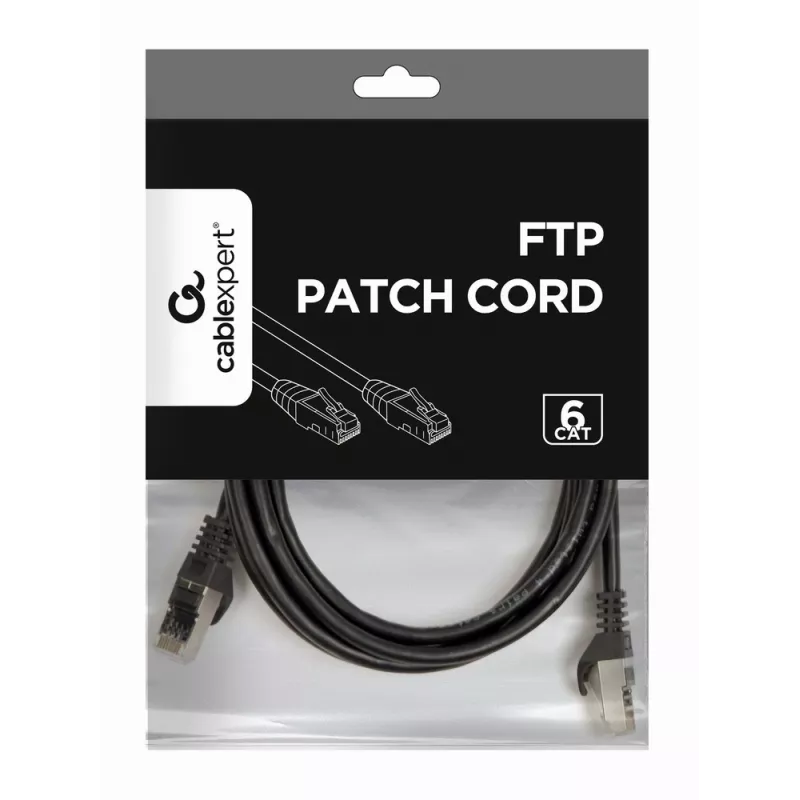 Gembird PP6-2M/BK Cat6 FTP patchkabel, 2 m, zwart