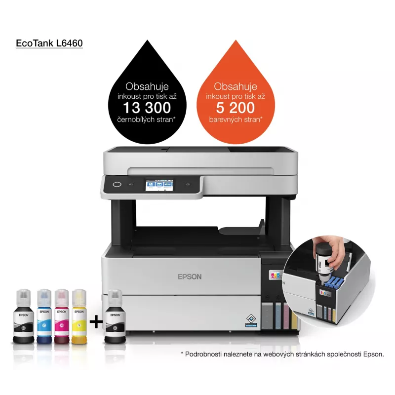 Multifunctionele printer Epson EcoTank L6460 — inkjet kleur, 4800x1200 dpi, 37 ppm, A4 duplex, Wi‑Fi, Ethernet