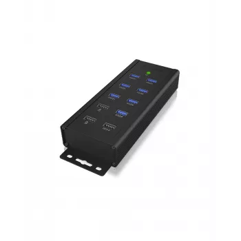 ICY BOX IB-HUB1703-QC3 USB 3.2 Gen 1 (3.1 Gen 1) Type-B 5000 Mbit/s Zwart