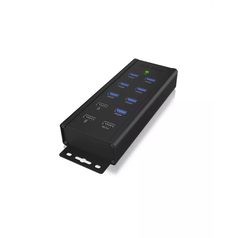 ICY BOX IB-HUB1703-QC3 USB 3.2 Gen 1 (3.1 Gen 1) Type-B 5000 Mbit/s Zwart