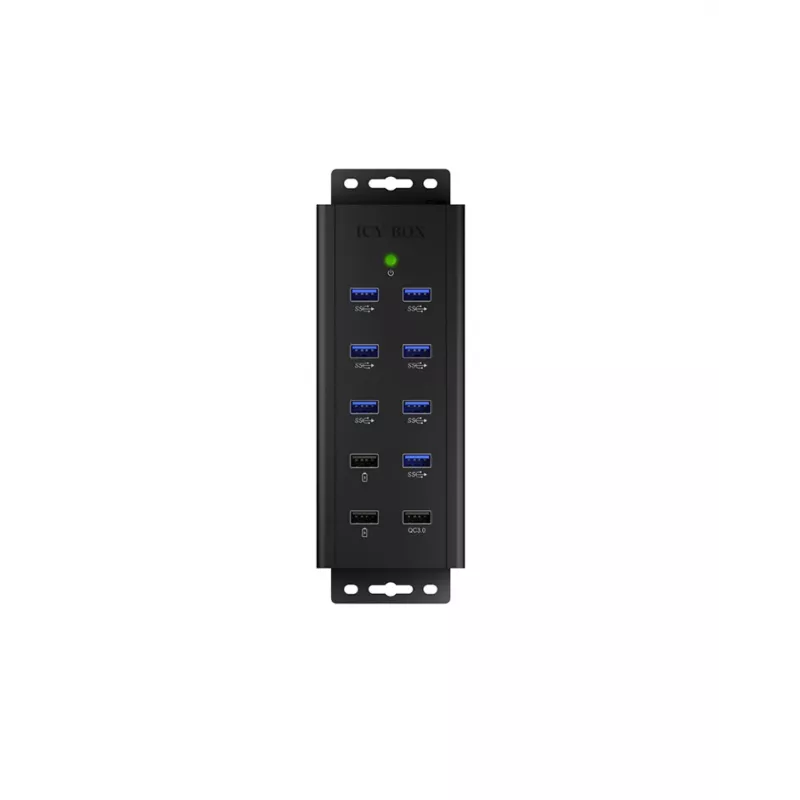 ICY BOX IB-HUB1703-QC3 USB 3.2 Gen 1 (3.1 Gen 1) Type-B 5000 Mbit/s Zwart