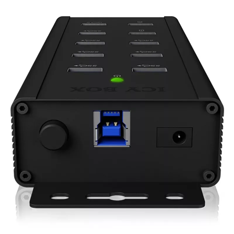 ICY BOX IB-HUB1703-QC3 USB 3.2 Gen 1 (3.1 Gen 1) Type-B 5000 Mbit/s Zwart
