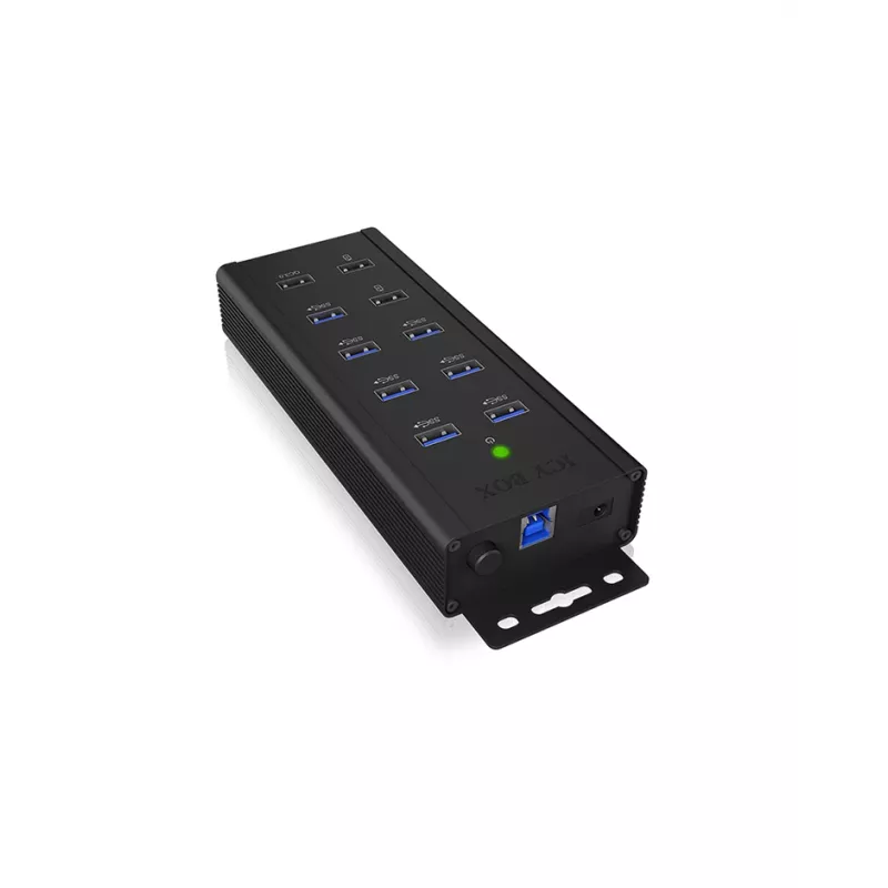 ICY BOX IB-HUB1703-QC3 USB 3.2 Gen 1 (3.1 Gen 1) Type-B 5000 Mbit/s Zwart