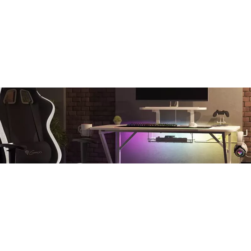 Genesis Holm 320 RGB gamingbureau, wit