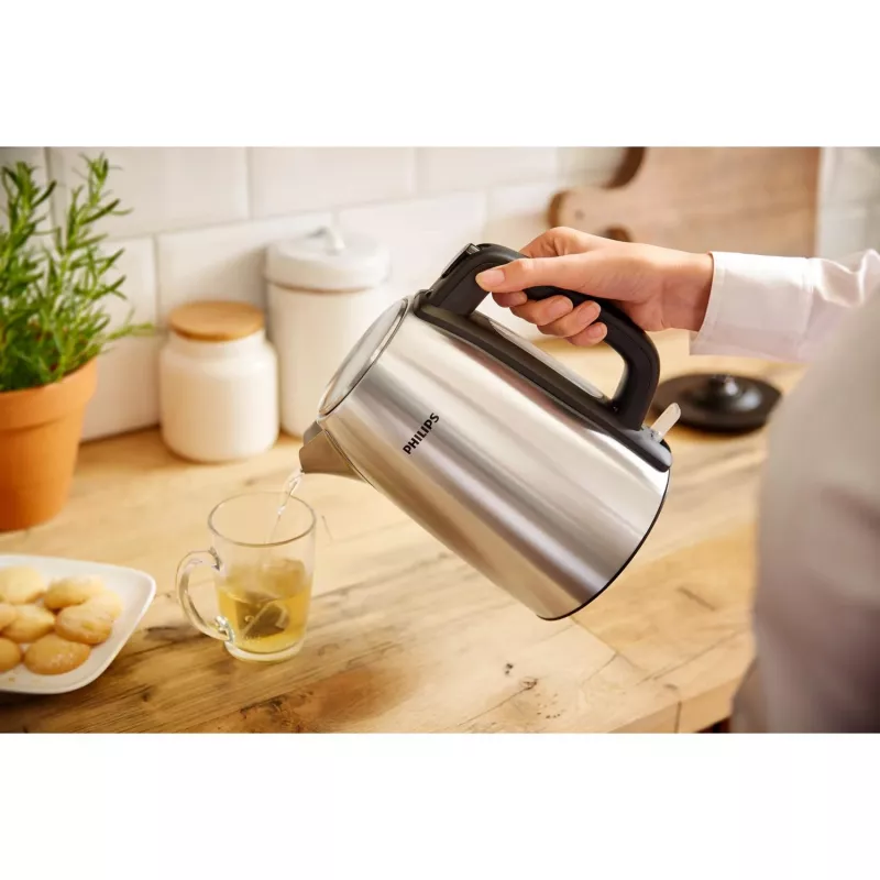 Philips Viva Collection HD9351/90 Waterkoker, 1,7 L, 2020 W, metaal, waterniveau-indicator, draadloos, filter