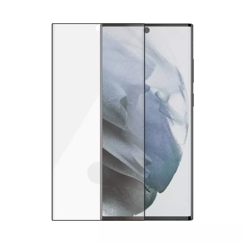 PanzerGlass 7295 screenprotector voor Samsung Galaxy S22 Ultra, gehard glas, hoesvriendelijk, zwart