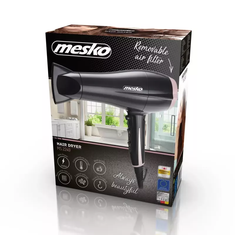 Haardroger Mesko MS 2249 2000 W zwart/roze