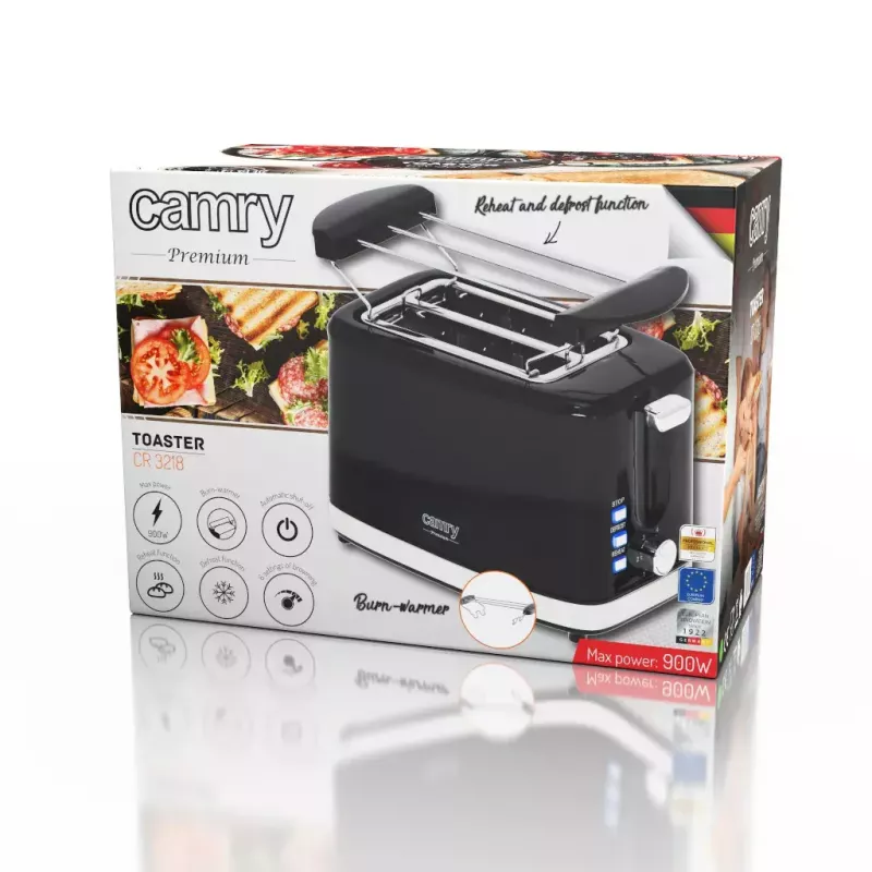 Toaster Camry Premium CR 3218 2 sneetjes 900 W zwart zilver