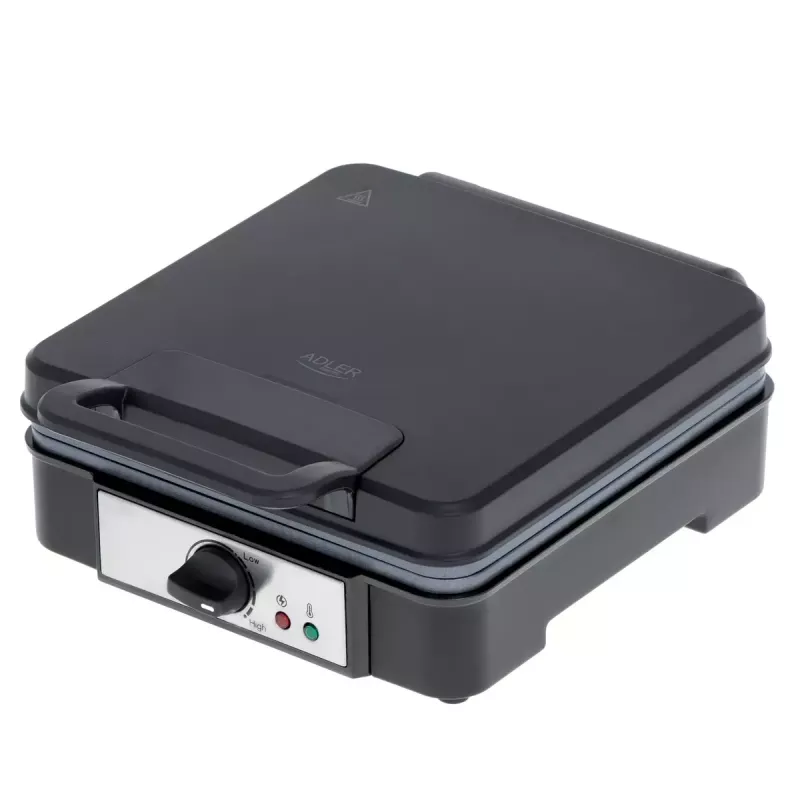 Wafelijzer Adler AD 3049, 4 vierkante wafels, antiaanbaklaag, 1800 W, zwart