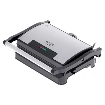 Contactgrill Adler AD 3052 rechthoekig staal/zwart, 1200 W, roosteropervlak, vergrendelbaar deksel