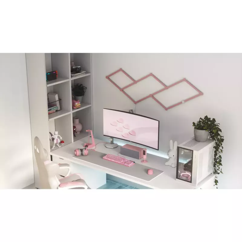 Nanoleaf Lines Skin NL59-0001PM-9PK, 60 graden, roze mat, 9 stuks