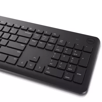 Draadloze toetsenbord-muisset Dell KM3322W — full-size-QWERTY, RF draadloos, zwart, kantoorgebruik