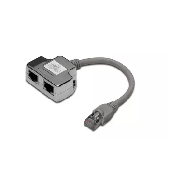 DIGITUS CAT 5e patchkabel-adapter 2x RJ45-bus naar 1x RJ45-stekker 0,19 m