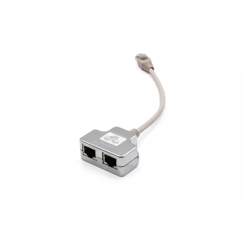 DIGITUS CAT 5e patchkabel-adapter 2x RJ45-bus naar 1x RJ45-stekker 0,19 m