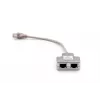 DIGITUS CAT 5e patchkabel-adapter 2x RJ45-bus naar 1x RJ45-stekker 0,19 m