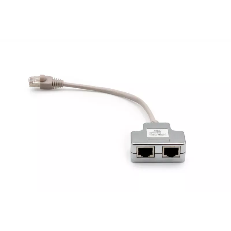 DIGITUS CAT 5e patchkabel-adapter 2x RJ45-bus naar 1x RJ45-stekker 0,19 m