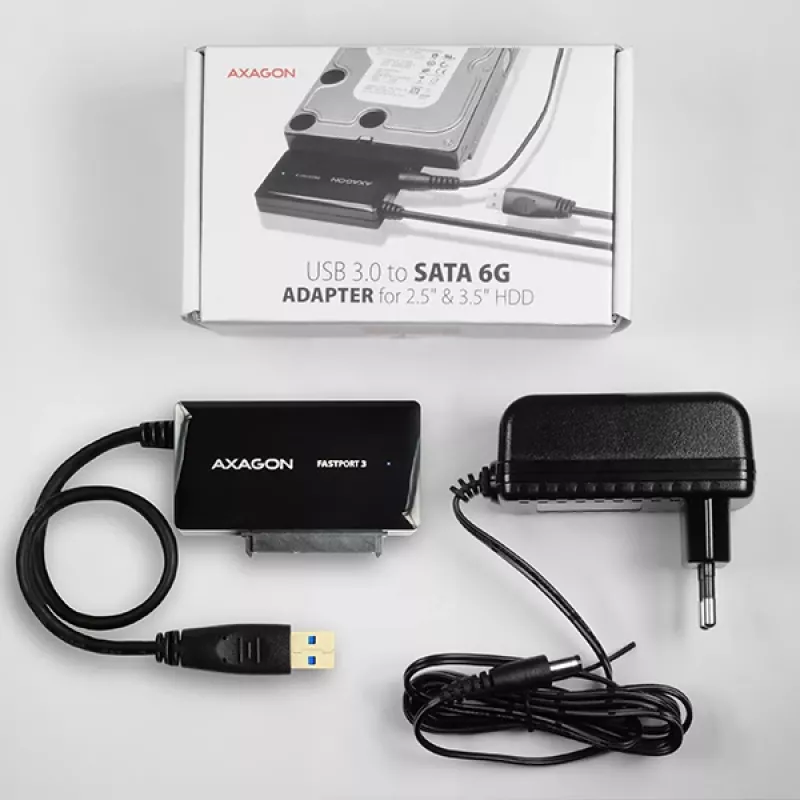 Axagon ADSA-FP3 USB 3.0 - SATA 6G adapter voor het aansluiten van alle SATA-harde schijven en -stations