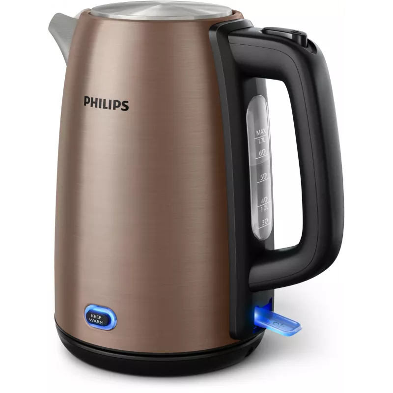 Philips Viva Collection HD9355/92 Waterkoker 1,7 L 1900 W Zwart, Koper