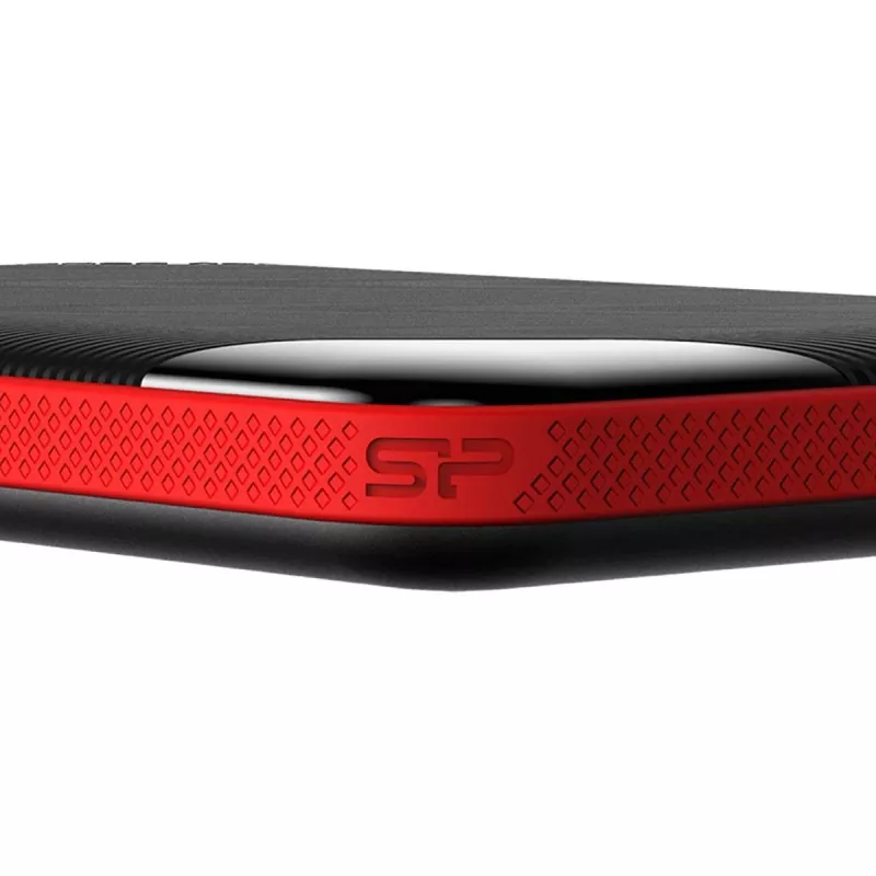 Silicon Power Armor A62 SP010TBPHD62SS3K draagbare harde schijf van 1 TB, USB 3.2 Gen 1, zwart/rood