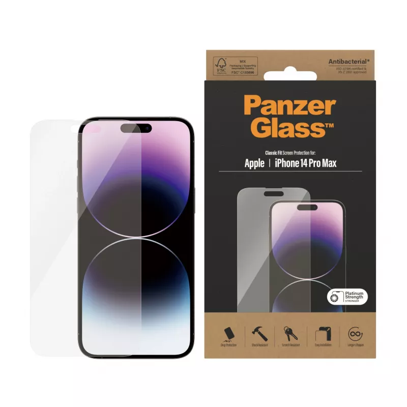 Beeldschermbescherming PanzerGlass Apple iPhone 14 Pro Max Classic Fit kras- en stootvast