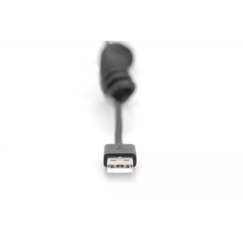Digitus AK-300430-006-S USB 2.0 USB-A naar USB-C spiraalkabel, 1 m, 480 Mbit/s, 60 W PD, zwart
