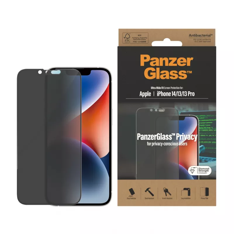 Privacyfolie PanzerGlass Apple iPhone 14 13 13 Pro kras- en stootvast