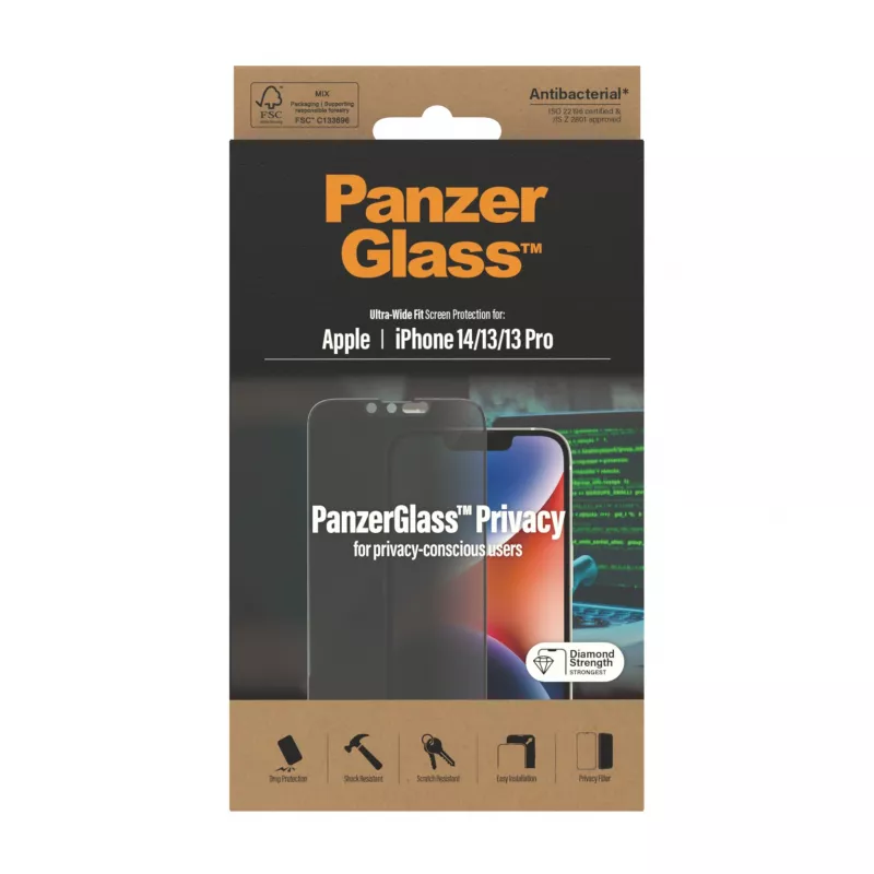Privacyfolie PanzerGlass Apple iPhone 14 13 13 Pro kras- en stootvast