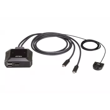 ATEN 2-poorts USB-C 4K DisplayPort KVM-switch met afstandsbediening voor poortselectie