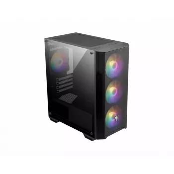 PC-behuizing MSI MAG FORGE M100A Micro Tower Zwart met gehard glas, 3x120mm frontventilator, RGB, microATX/Mini‑ITX