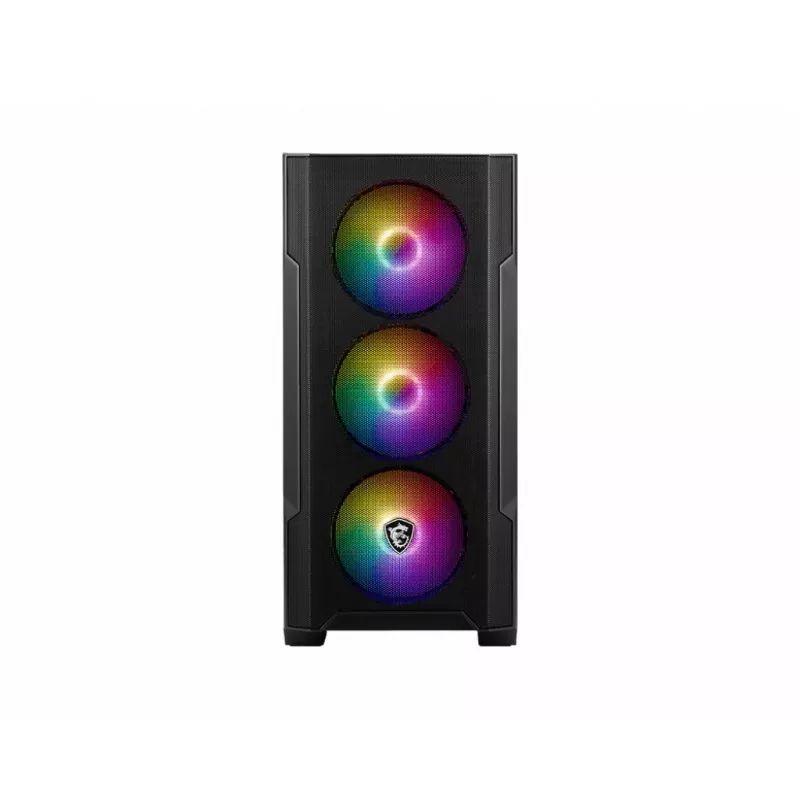 PC-behuizing MSI MAG FORGE M100A Micro Tower Zwart met gehard glas, 3x120mm frontventilator, RGB, microATX/Mini‑ITX