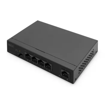 DIGITUS PoE-switch 4+1-poorts Ethernet Unmanaged 4-poorts PoE,