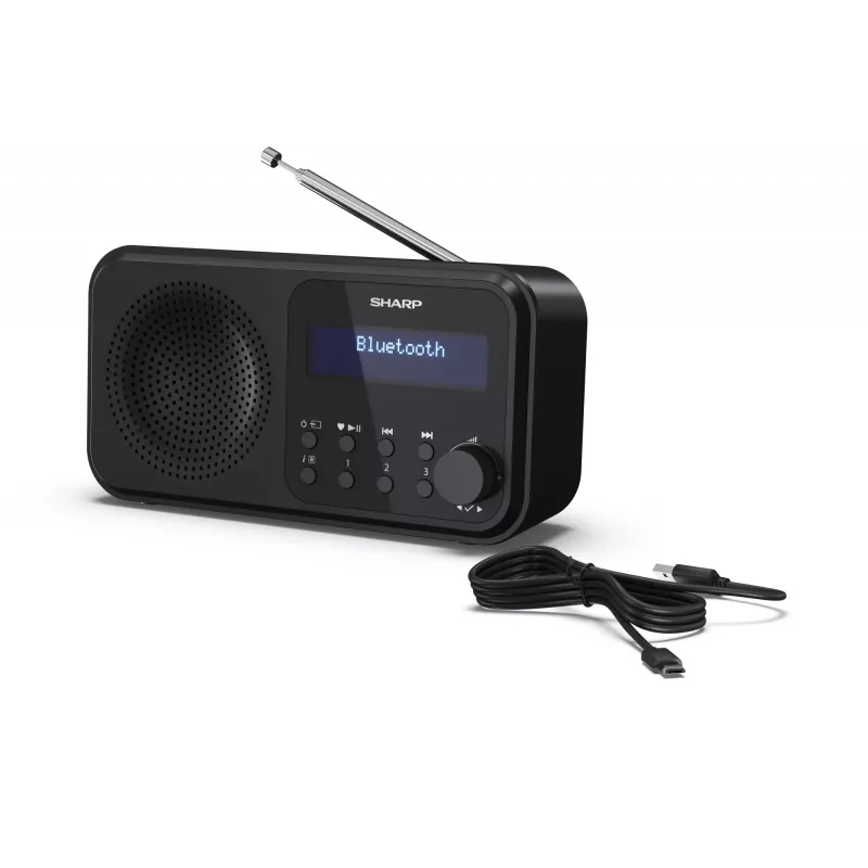 Sharp DR-P420(BK) Tokyo Draagbare digitale radio, Draagbaar, Digitaal, DAB, DAB+, FM, Auto-scan, Auto-tuning, 2 W, AAC