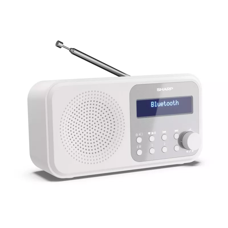 Sharp DR-P420(WH) Tokyo Draagbare digitale radio, Draagbaar, Digitaal, DAB, DAB+, FM, Auto-scan, Auto-tuning, 2 W, AAC