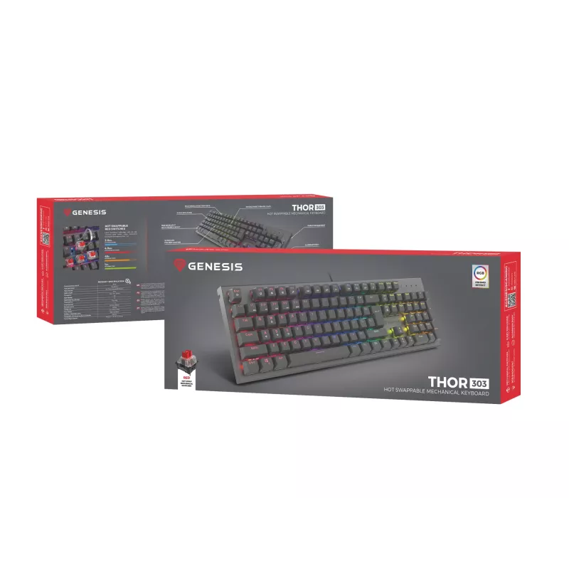 GENESIS Thor 303 toetsenbord gaming USB QWERTY US International zwart