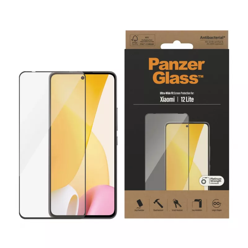 Beeldschermbescherming PanzerGlass Xiaomi 12 Lite Ultra-Wide Fit, kras- en stootvast