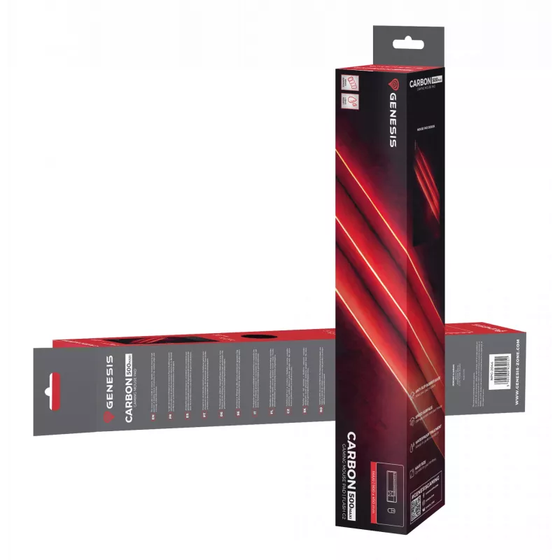 GENESIS Carbon 500 Maxi Flash G2 gaming-muismat zwart, rood