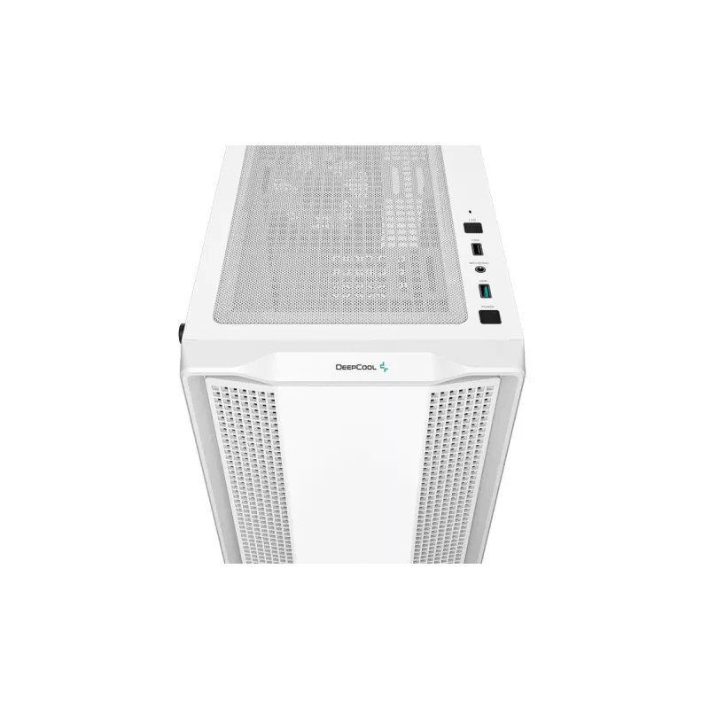 PC-behuizing DeepCool CC360 WH ARGB mini tower wit — Micro-ATX/Mini-ITX, gehard glas, 2x 3,5 inch + 3x 2,5 inch, 2x 120 mm frontventilator
