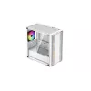 PC-behuizing DeepCool CC360 WH ARGB mini tower wit — Micro-ATX/Mini-ITX, gehard glas, 2x 3,5 inch + 3x 2,5 inch, 2x 120 mm frontventilator