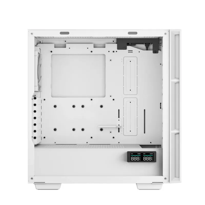 DeepCool CH560 Digital WH Mid-Tower pc-behuizing, E-ATX/ATX, gehard glas, 3x 140 mm ARGB-ventilatoren, digitaal statusscherm, USB-C, wit