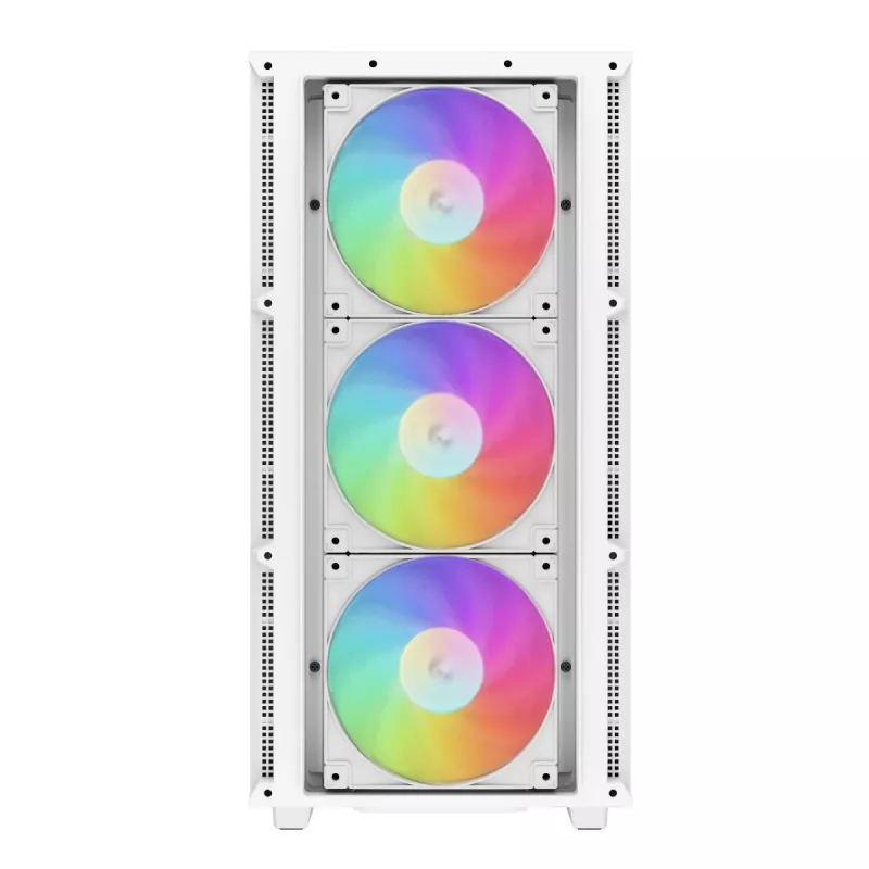 DeepCool CH560 Digital WH Mid-Tower pc-behuizing, E-ATX/ATX, gehard glas, 3x 140 mm ARGB-ventilatoren, digitaal statusscherm, USB-C, wit