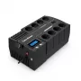 Uninterruptible Power Supply CYBERPOWER BR1000ELCD — line-interactive UPS 1 kVA / 600 W, 8 Type F stopcontacten, USB, desktop, zwart