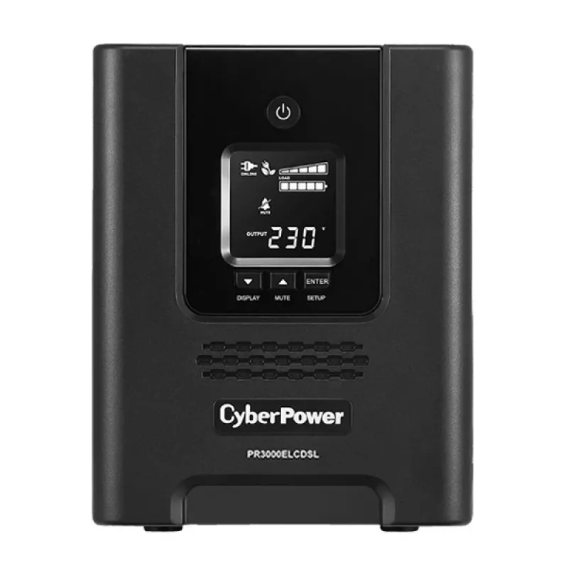 CyberPower PR3000ELCDSL UPS uninterruptible power supply line-interactive 3 kVA 2700 W 9 AC-stopcontacten