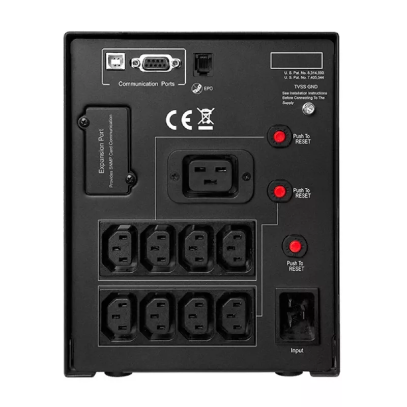 CyberPower PR3000ELCDSL UPS uninterruptible power supply line-interactive 3 kVA 2700 W 9 AC-stopcontacten