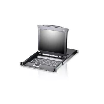 ATEN 8-poorts 17-inch LCD KVM-switch (USB - PS/2 VGA) met USB-perifere aansluiting
